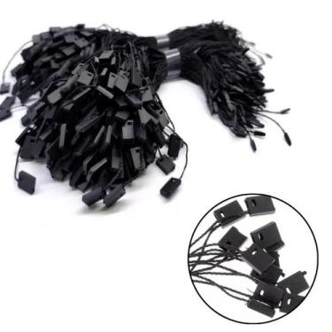 Imagem de 1000 Lacre Cordão Preto Tag P/ Etiquetas Roupa Autenticidade - BERTO I