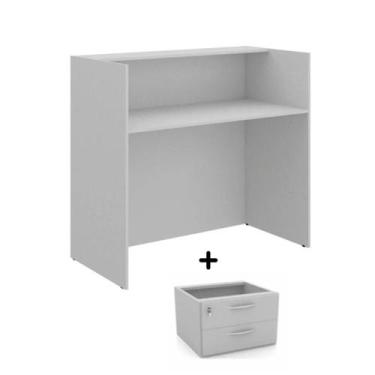 Imagem de Balcão de Atendimento para recepção 1,20x0,60m com 2 Gavetas NEW CITY 