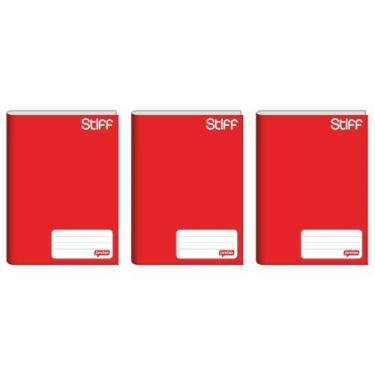Imagem de Kit com 3 Caderno Brochurão 96 Folhas Vermelho 20cmx27cm Jandaia