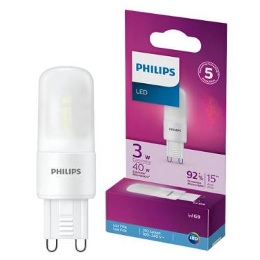 Imagem de Lampada Led Halopim 3W 6500K 310Lm Bivolt G9 Philips, 127/220V, BRANCO