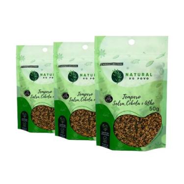 Imagem de KIt 3 Mix Alho Cebola E Salsa Desidratado Premium Pouch 50g - Natural 