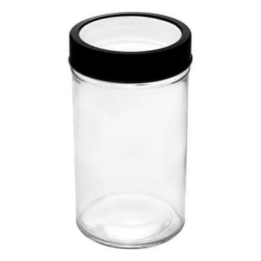 Imagem de Pote de Vidro com Tampa em Metal e Acrílico Gastro Preta 500ml 1258 - 