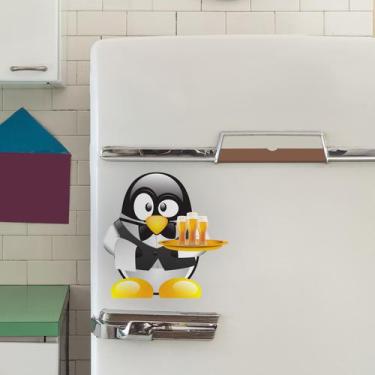Imagem de Adesivo de Geladeira Pinguim Cerveja 25x25 cm - Quartinhos