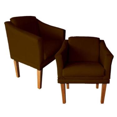 Imagem de Kit 2 Cadeiras Estofadas Gran Fael Para Recepção Empresa - Suede - Sv 