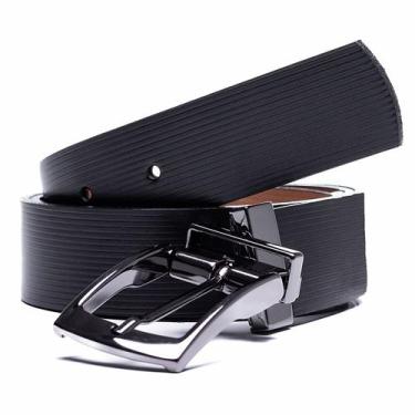 Imagem de Cinto Masculino La Couro Linha Dupla Face 35204, G, Preto, Caramelo