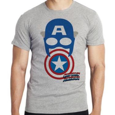 Imagem de Camiseta Capitão América  Máscara Escudo Blusa criança infantil juveni