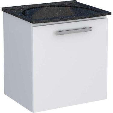 Imagem de Gabinete de Lavanderia Branco em Aço 50x40 cm Suspenso com Tanque Sint