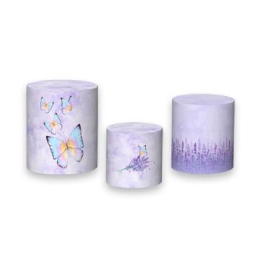 Imagem de Trio De Capa Cilindro  - Borboletas em Lavanda 010 - Via Cores