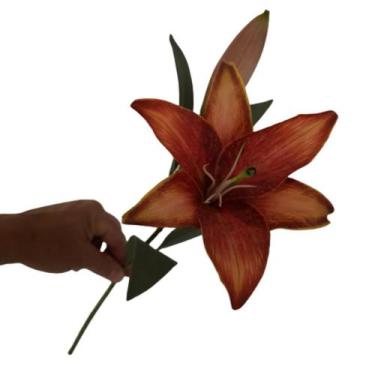 Imagem de Flor artificial lírio toque real - Carmella Presentes, 50cm