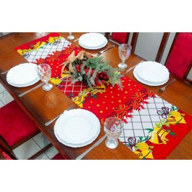 Imagem de Kit 2 caminho de mesa natalino 1,40m x 40cm oxford decoração - Rafalor