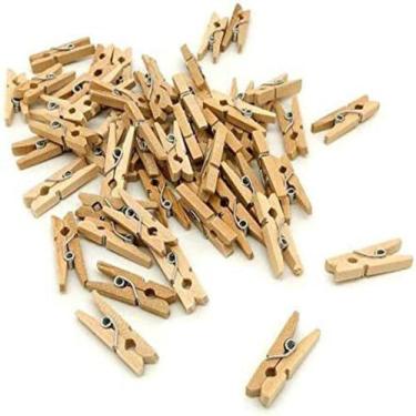 Imagem de Mini Prendedor Pregador Madeira Organizador 2,5Cm Clip 96 Pç - Cedros 