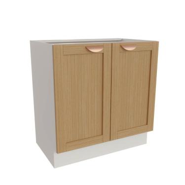 Imagem de Balcão 2 Portas 80cm sem Tampo Arizona Cabecasa Madeiramadeira Branco/Figueira