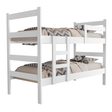 Imagem de Beliche Capri Branca 100% Mdf Vira Duas Camas - Metalaco