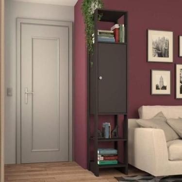 Imagem de Estante Closet com 1 Porta e 3 Nichos - Grafite - Emovell, Grafite