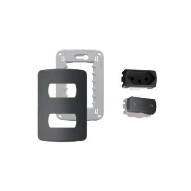 Imagem de Kit Conjunto 4x2 Tomada 20A Interruptor Bipo Miluz Schneider