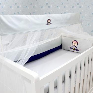 Imagem de Kit de Berço Coleção Light - 06 Peças - Bebê & Enxoval, Aviador Marinh