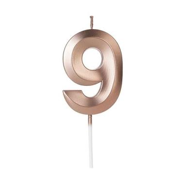 Imagem de Vela Número Aniversário Design Rose Gold - 01 unidade - Silver Festas 