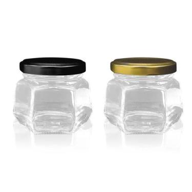 Imagem de Pote de Vidro Sextavado 150ml - 01 Unidade - 6,5cm x 7,8cm - - La Bela