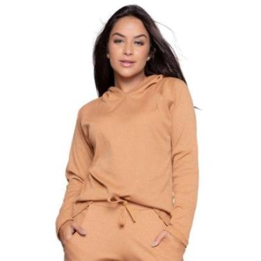 Imagem de Blusa Comfy Canelada Bella Fiore Com Capuz Frio Roupa Para Inverno Moda Casual-Feminino