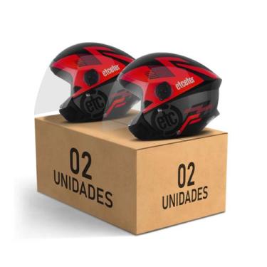 Imagem de Kit 2 Capacete Aberto Etceter Open Moto Masculino Feminino Segurança -