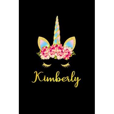 Imagem de Kimberly: Personalized Unicorn Cute College Ruled Composition Notebook