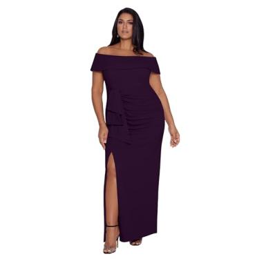 Imagem de Xscape Vestido feminino longo tomara que caia com fenda crepe (regular e pequeno), Amora, 5 Petite
