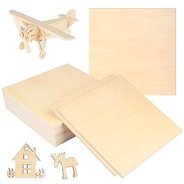 Imagem de GNIEMCKIN Placa De Basswood Quadrada De 18 Peças De 12 Polegadas, Espessura De 1/4 De Polegada (6 Mm), Folhas De Basswood, Folha De Madeira Balsa, Folhas De Madeira Compensada Para Laser, Corte Cnc, Q