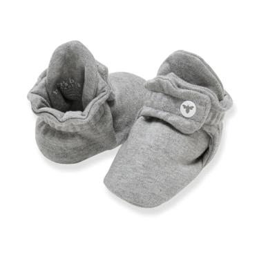 Imagem de Burt's Bees Baby Booties, meia infantil ajustável de algodão orgânico, Cinza mesclado, 6-9 meses