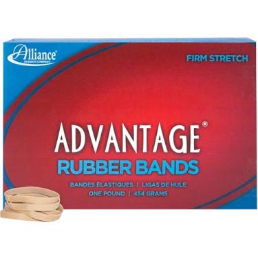 Imagem de Alliance Rubber 26625 alianças de borracha de vantagem tamanho #62, 1 lb caixa contém aprox. 450 faixas (2 1/2" x 1/4", crepe natural)