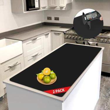 Imagem de Goldleaf Tapete de silicone grande super grosso de 2 mm, tapetes de silicone de 47,2 "x 23,6" para balcão de cozinha, tapete antiderrapante resistente ao calor, tapete de balcão de cozinha e