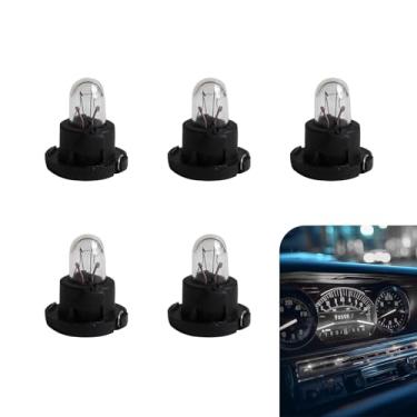 Imagem de awlbed 5 peças de lâmpadas de painel de carro 14 V 1,12 W, diâmetro da base 12 mm durável T5 pequenas lâmpadas, peças de substituição de lâmpada de carro, universal para luzes de painel de carro e