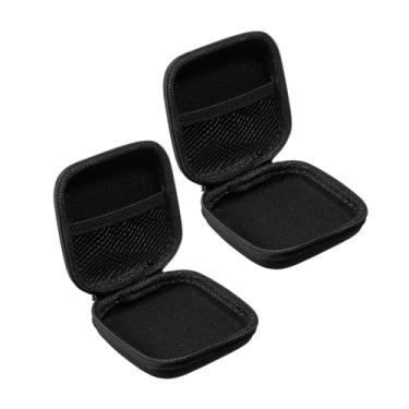 Imagem de PATIKIL Capa organizadora eletrônica de 3,54 x 3,54 cm, 2 peças, estojo de transporte quadrado rígido de EVA à prova d'água com zíper para multímetro digital, câmera, cabo carregador, fone de ouvido,