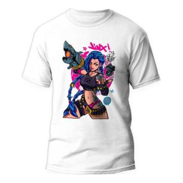Imagem de Camiseta Jinx League Of Legends Arcane V02 Camisa Algodão - Kamisetas 