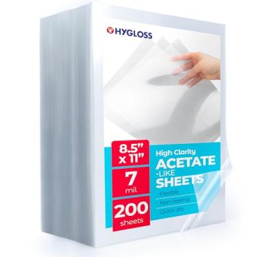 Imagem de Hygloss Folhas de projetor aéreo filme transparente semelhante a acetato, para projetos de artes e artesanato e salas de aula, folhas de fabricação de estêncil, não para impressoras, 21,6 cm x 28 cm,