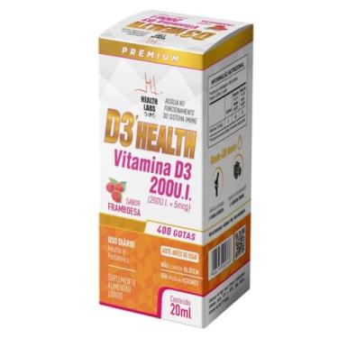 Imagem de Vitamina D3 200 UI Líquida - Sabor Framboesa, 20ml, Uso Adulto e Infantil 400 gotas- Health Labs