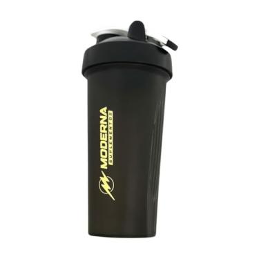 Imagem de Coqueteleira Moderna Suplementos, 900ml, Preta, Garrafa Misturadora com Tampa