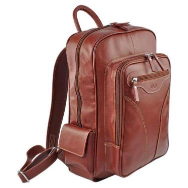 Imagem de Bolsa / Mochila Radite em Couro Galvani, Marrom Pinhão