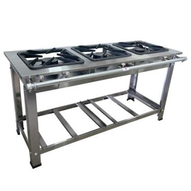 Imagem de Fogão Industrial 3 Bocas Cefaz Linha Gold Inox 430 Alta Pressão I430 -