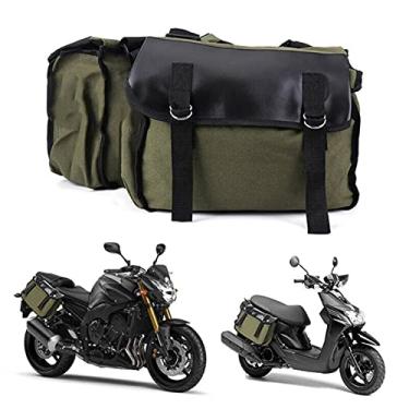 Imagem de Mala de viagem para motocicleta, bolsa de selim de ciclismo, mochila traseira para motocicleta, alforjes, equinos, bolsa de lona vintage, capa superior de motocicleta