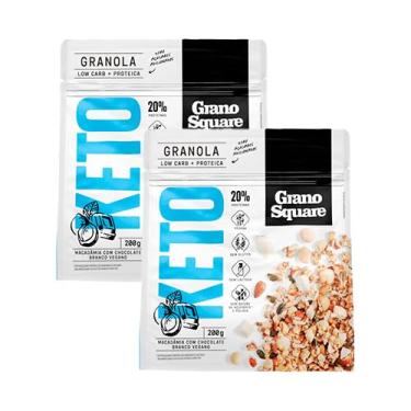 Imagem de Kit 2X: Granola Keto Macadâmia com Chocolate Branco Sem Glúten GranoSquare 200g
