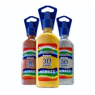 Imagem de Tinta Dimensional Metálica Relevo 3D Acrilex 35 ml - 12312, 7891153123