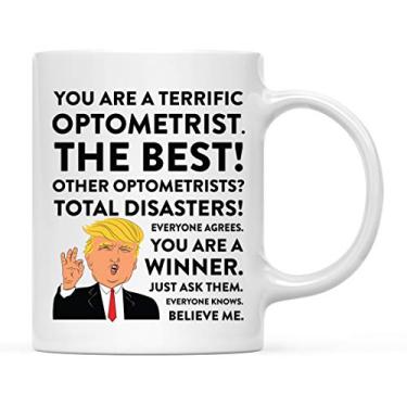 Imagem de Andaz Press Caneca de café engraçada President Trump de 325 ml, optometrista, 1 pacote, inclui caixa de presente, Natal, aniversário, formatura, novidade, bebida, ideias para presente