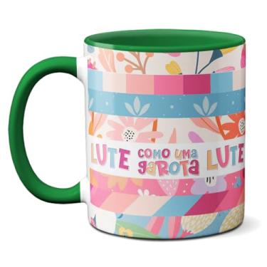 Imagem de Caneca Lute Como uma Garota! Frase Criativa Mulheres (Verde)