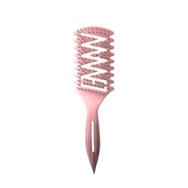 Imagem de Escova de ondulação Define Styling Brush Escova de cabelo cacheado Pente de cabo longo para modelagem (vermelho)