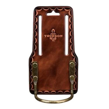 Imagem de Suporte de martelo de couro Tourbon para coldre de machado de cinto com rebites resistentes reforçados com laço de aço, serve para cintos de até 7,6 cm acessórios de ferramentas