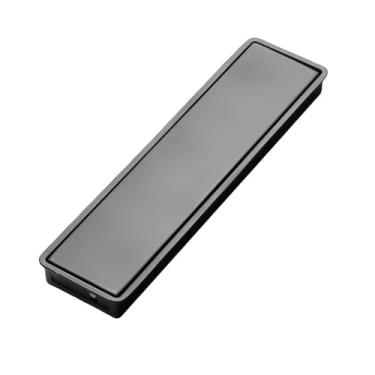 Imagem de Armário de cozinha maçaneta de porta oculta preta dourada maçaneta embutida porta de armário invisível puxadores embutidos maçaneta móveis hardwar, 6020, 160 mm preto