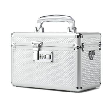 Imagem de HEWEI WORKS Caixa de bloqueio de armazenamento com código de combinação, estojo de armazenamento de medicamentos bloqueável, caixa de primeiros socorros vazia, caixa de bloqueio de segurança, cofre