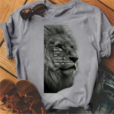 Imagem de Blusas Femininas Estampadas Evangélicas  morreu cordeiro - loja dinka,