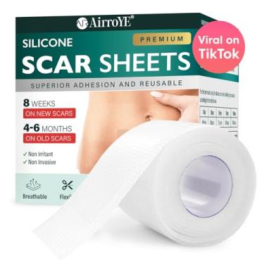 Imagem de Folhas de cicatriz de silicone para cicatrizes cirúrgicas: fita de silicone transparente (rolo de 4 cm x 152 cm - 1,5 m) para cesariana - Folhas de cicatriz de silicone de grau médico para acne