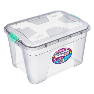 Imagem de Caixa Organizadora Transparente 20 Litros Com Travas Uninjet